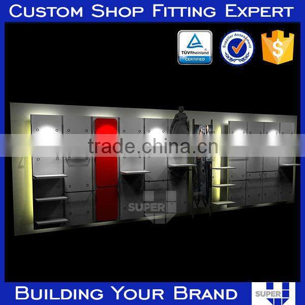 shoe-store-design wall shoe display ideas wooden showcase