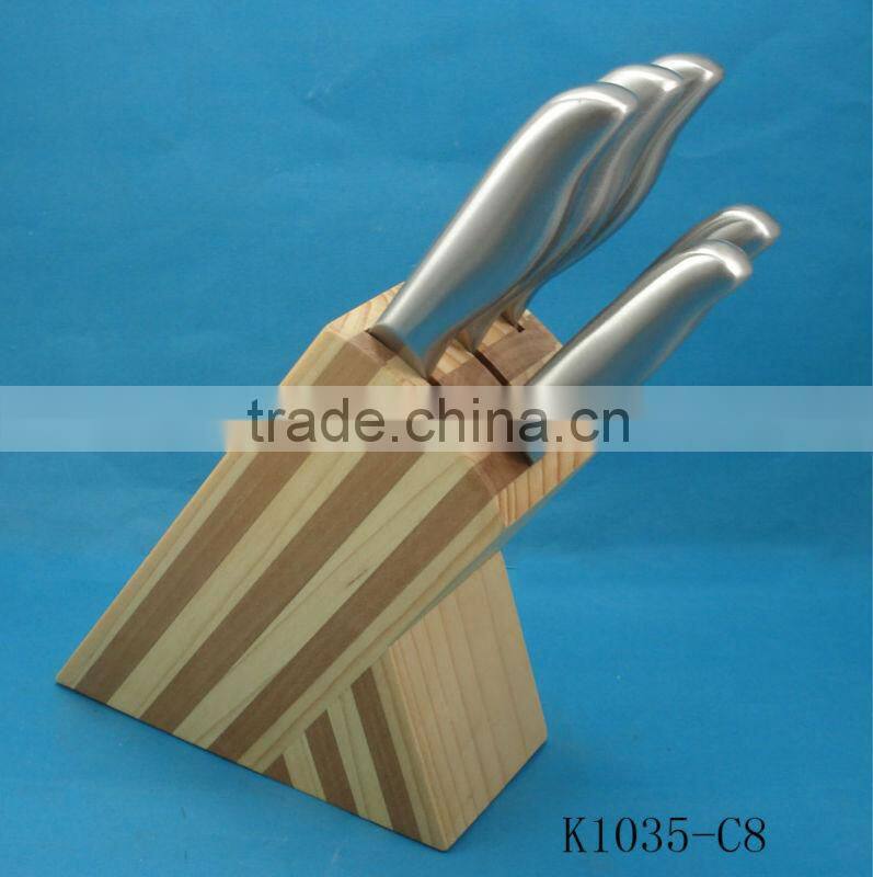 fish fillet knife with wooden block