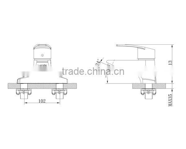 Polished Surface Hot and Cold Single Lever Basin Mixer For Sale 08 1201