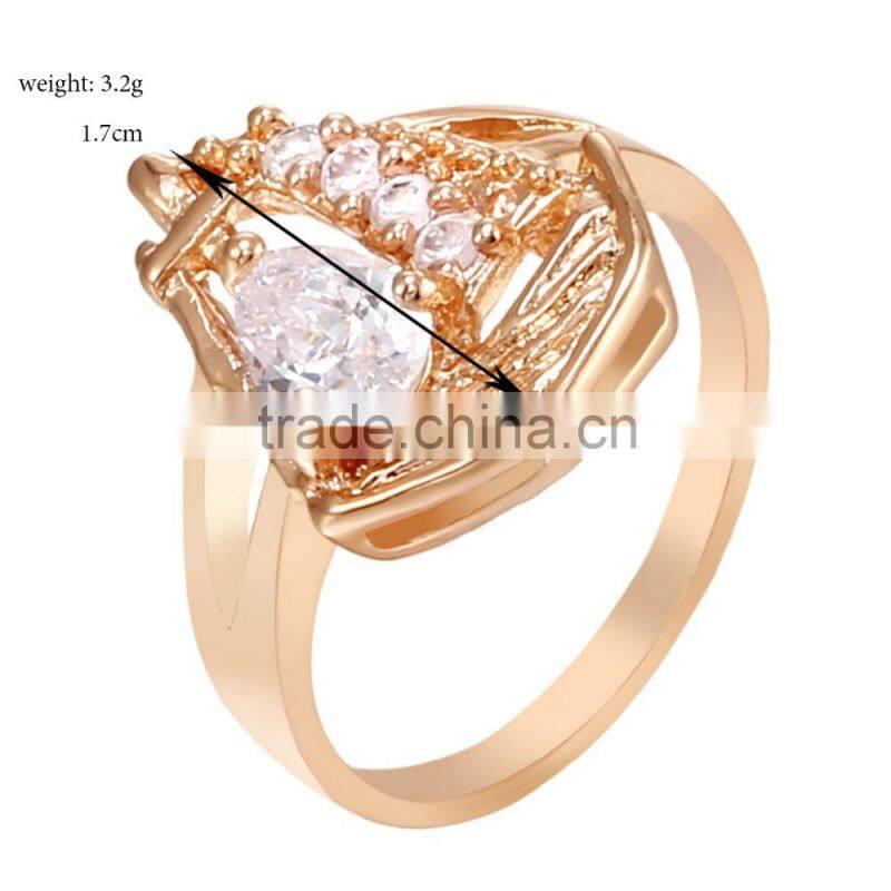 Pretty Women Ring with Clear Austria Crystal Teardrop Shaped Ring Girl Birthday Gift