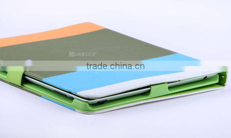 Special tablet case with wood patter pu leather cover hot sell tablet leather case for ipad 5