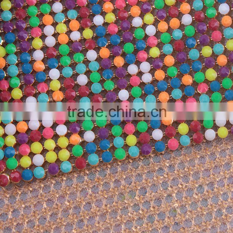 2016 New Arrival Aluminum Pearl Rhinestone Mesh Trimming