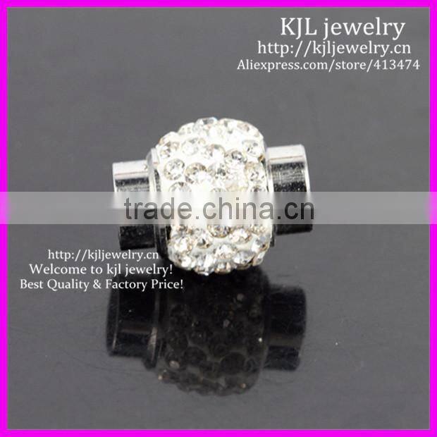 KJL-BD5327 Wholesale 14x14x17mm Clay Crystal Magnetic Tube Bar Clasps For Fashion Bracelet Jewelry Making accessories