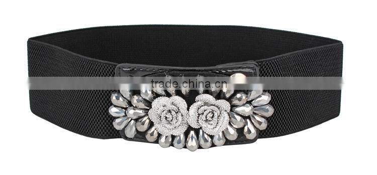 Flower Belt For Nobility,Snap Elastic Belt For Dresses SWF-W15062902