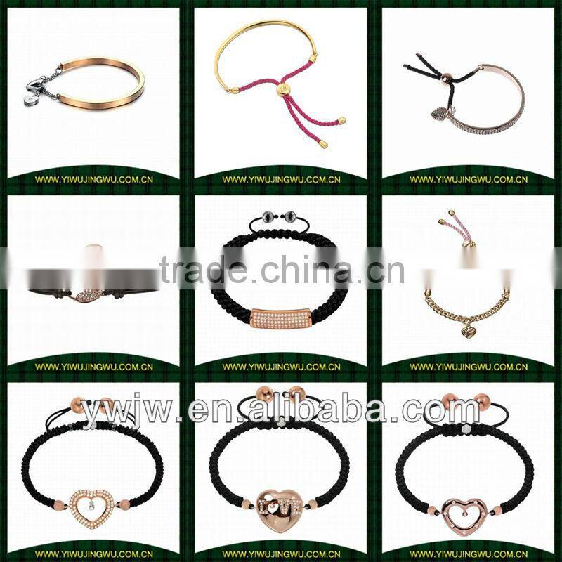 friendship bracelet style bracelet with hearts pendant(JW-G10542)