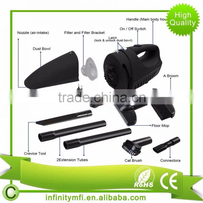 12V 80W Ni-CD Cordless Dust Buster Hand Vac Rechargeable Vacuum Cleaner