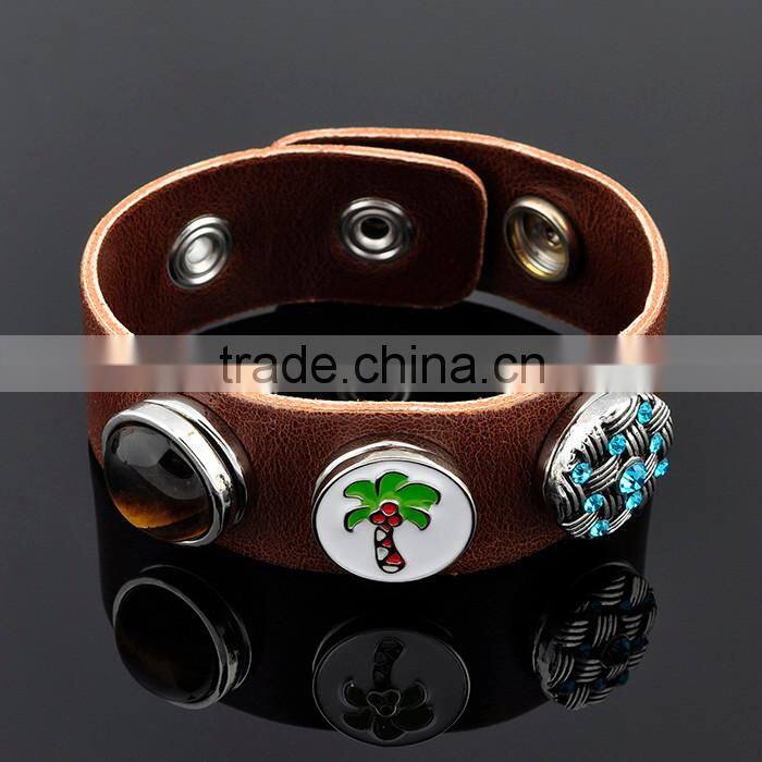 Hot New Products For 2015 Snap Button Faux Leather Bracelet