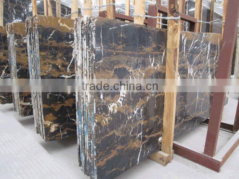 Black and gold marble block