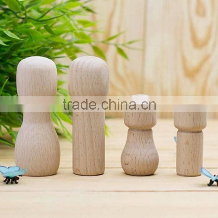 Safety smooth wooden DIY blank peg doll