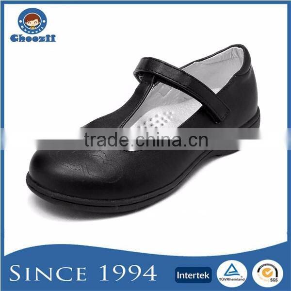 2016 Popular Black Buckle Mary Jane Kids School Shoes