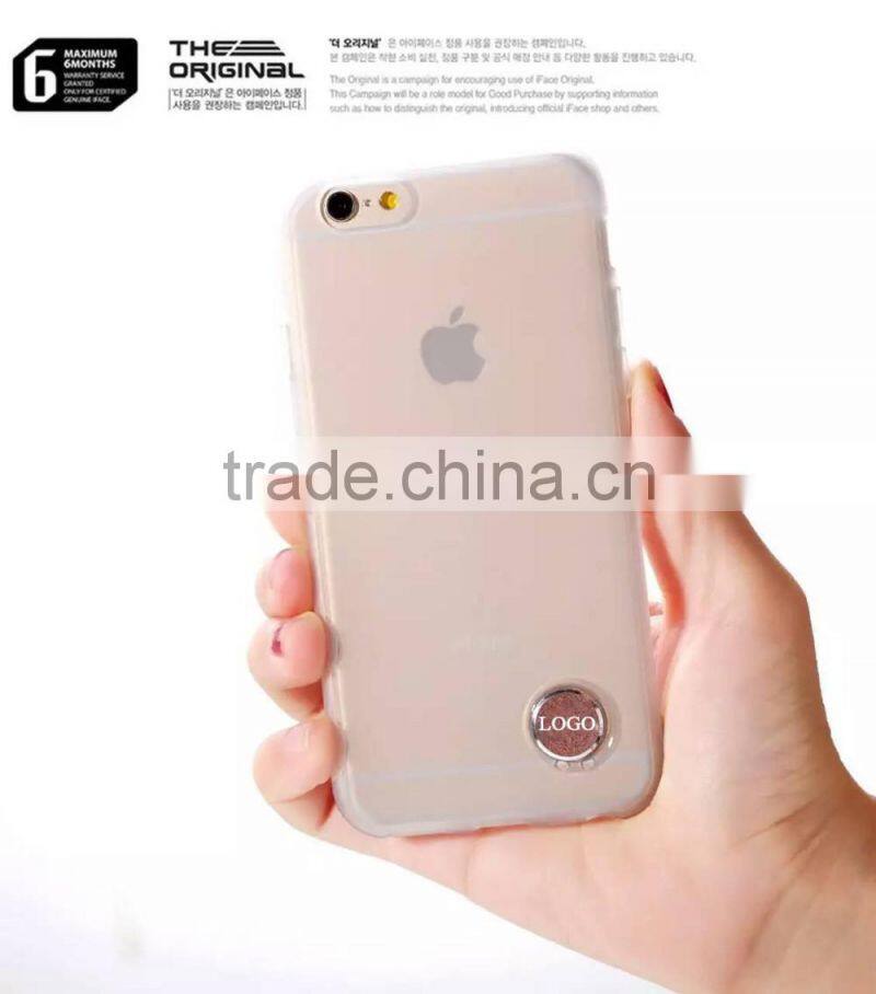 Wholesale cheap TPU material round metal cellphone case cover with lanyard for Iface brand for apple iphone 6 /6s