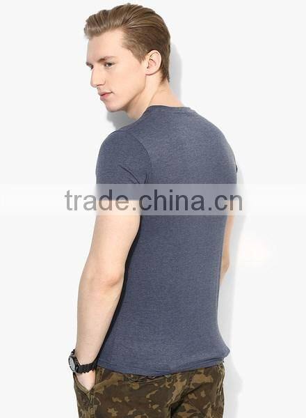 latest design comfortable loose men cotton white v neck printed t shirt