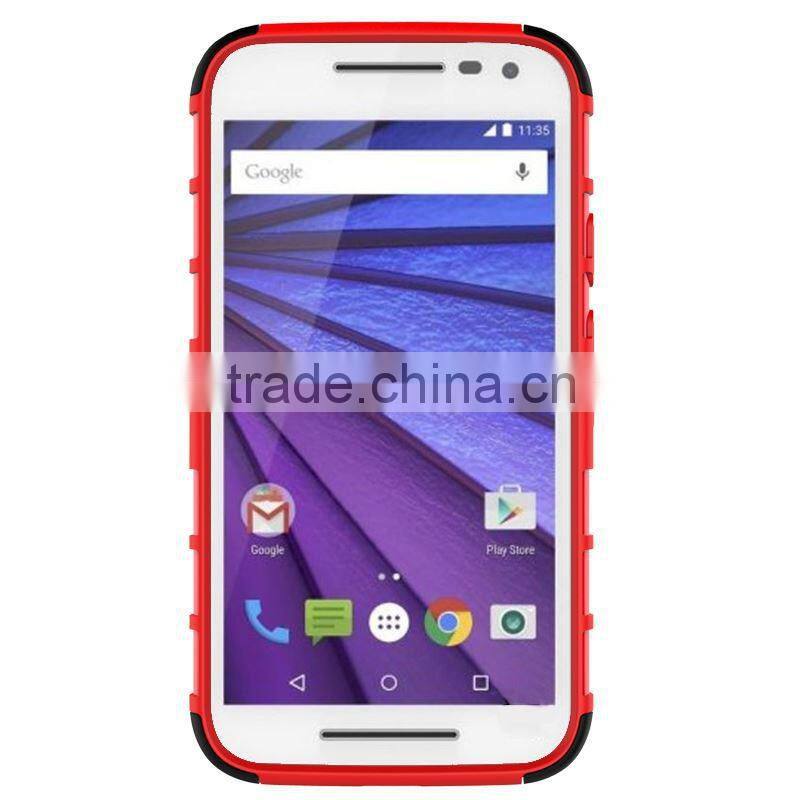 2015 Original 2 In 1 Pattern Silicone and PC Rugged Hybrid heavy duty case for motorola moto g3 made in china