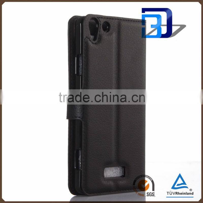 New PU leather with card slots stand flip wallet case for Wiko Selfy 4G, for Wiko Selfy 4G case cover