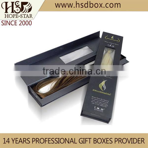 Plain high end folding cardboard box,Hot selling human hair packaging