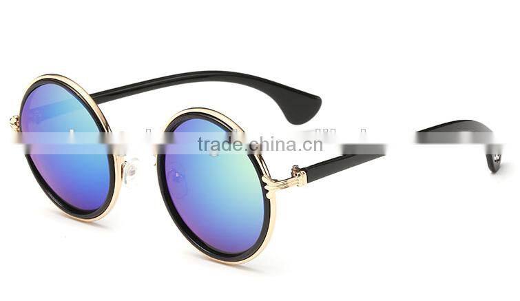 New arrival Colorful lens UV400 round frame metal sunglass