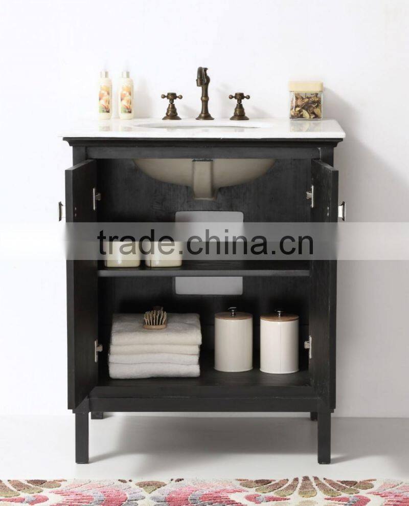 Simple pastoral style bathroom vanity single sink for tiny house