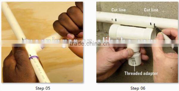 CPVC ASTM2846 equal tee pipe and fittings valves for cold and hot water supplying