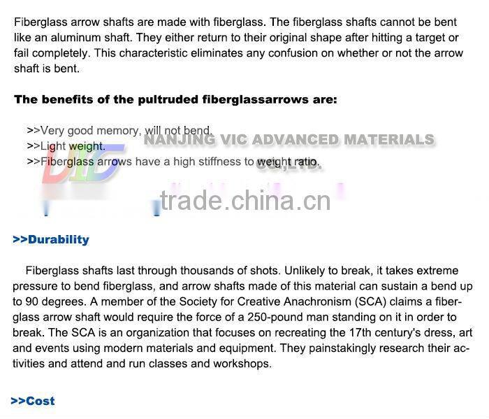 Factory Wholesale 7mm Fiberglass Arrow Shafts