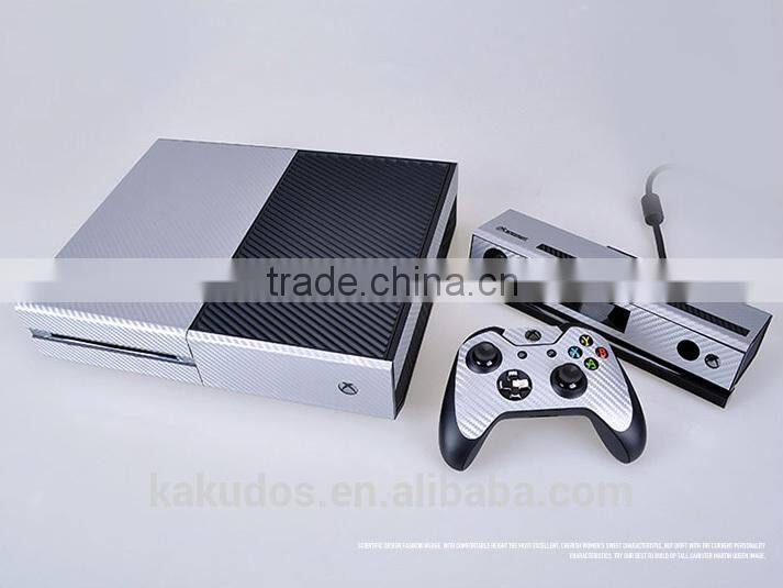 Factory New Arrival Custom Carbon Fiber Skin Vinyl Decal for xbox one with two skins for gamepad
