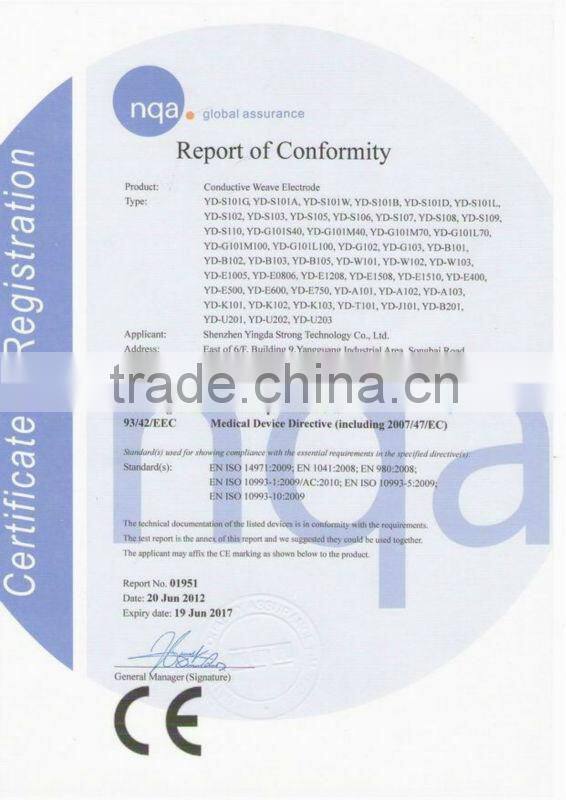 High-tech Knitting Silver Fiber Fabric Gloves for TENS Machine