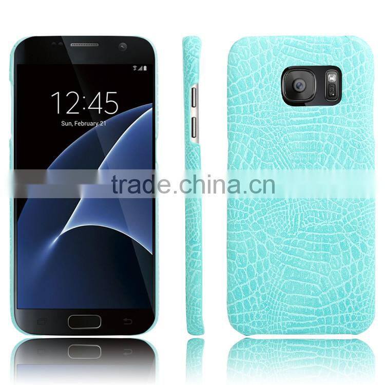 Fashion Hard Back Case Cover for Samsung Galaxy S7 Edge PU Leather CROCO Casing