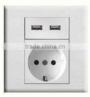 2100mAh Home Wall Charger Socket Plate Connector EU Plug Dual USB Ports Power Outlet Adapter Panel