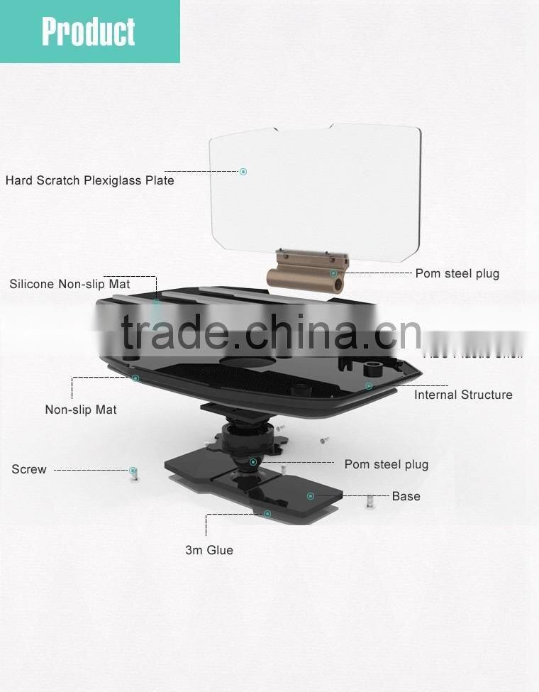 Unique design Mobile GPS Navigation Bracket HUD Head Up Display For Smart Phone Car Mount Stand Phone Holder