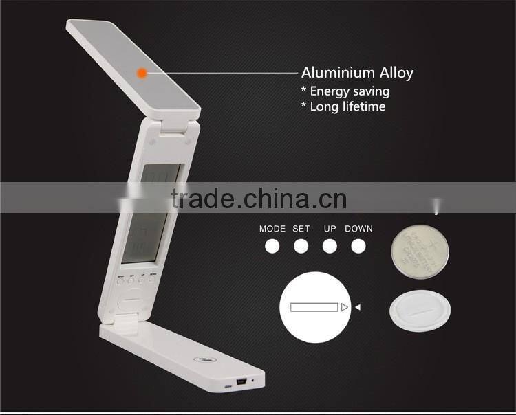 Portable Folding Eye Protecting Led Table Lamp with LCD calendar