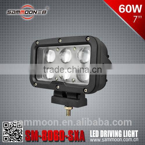 New design Dual Row Super bright Rectangle 7 inch 60w CREE LED driving light, led work light_SM-8060-SXA