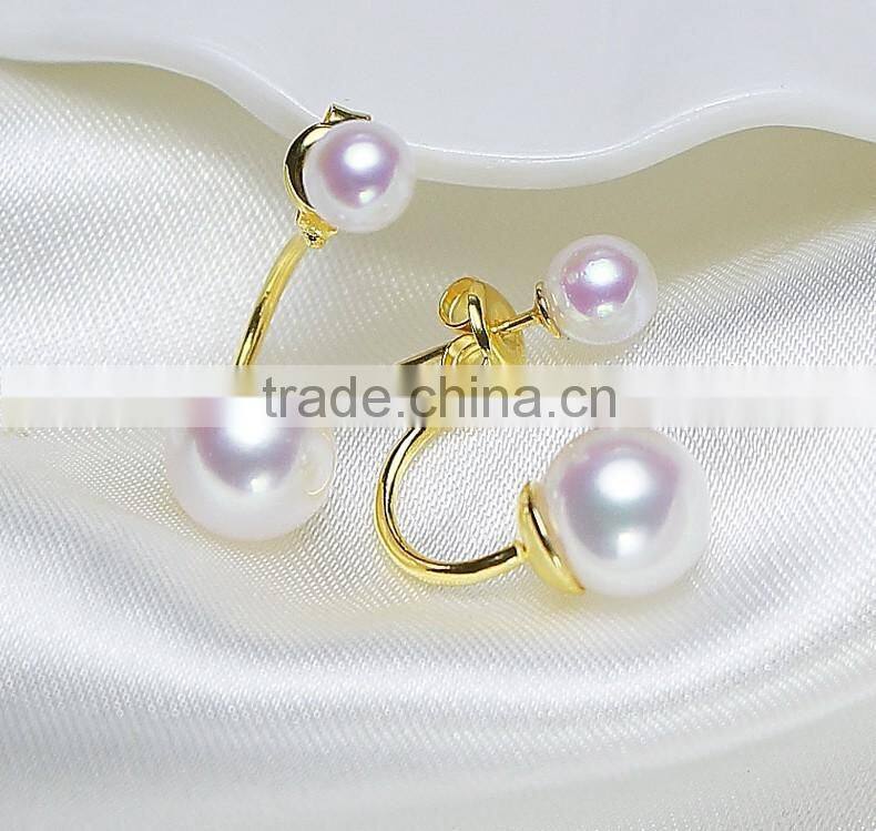 charm double sided pearl puddles earrings silver 925 material