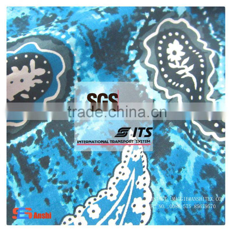 Es3227 fashion amoeba printed spandex cotton twill fabric