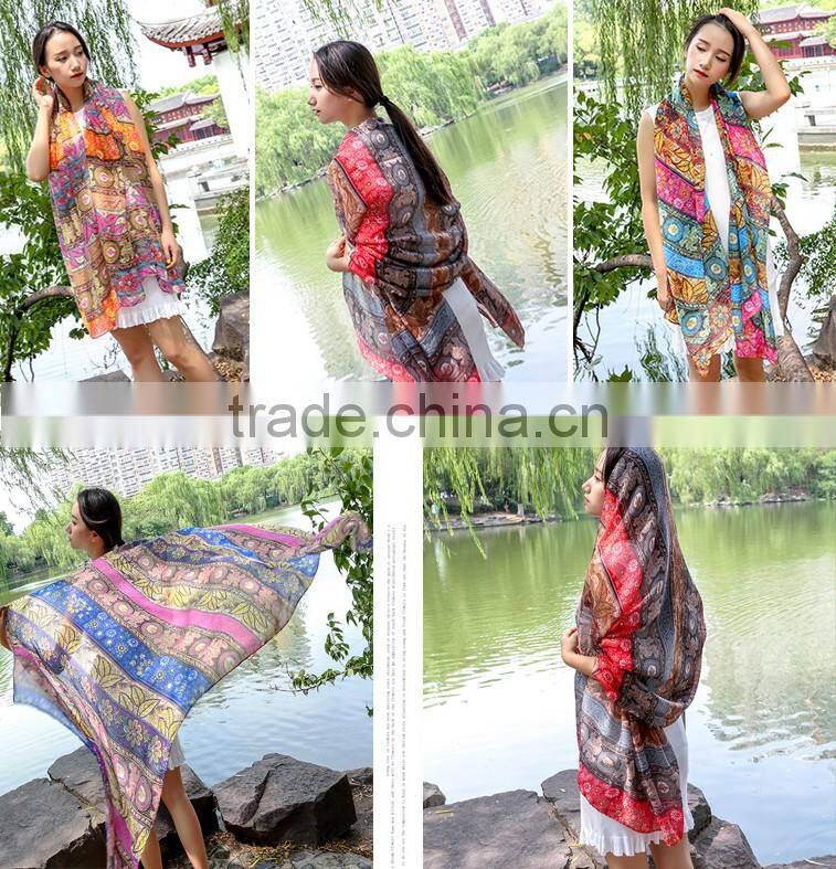 Cotton Voile Stole Shawls and Scarves Printed Check Patterns
