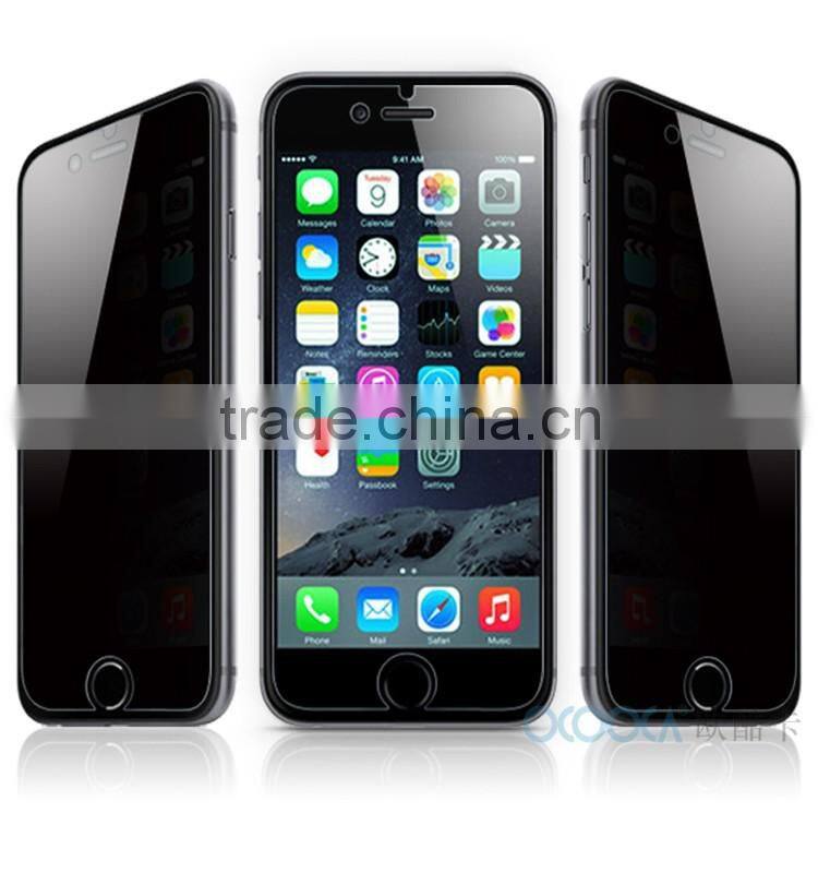 Privacy tempered glass for iPhone 6 plus screen protector / Black color tempered glass screen protector for iPhone
