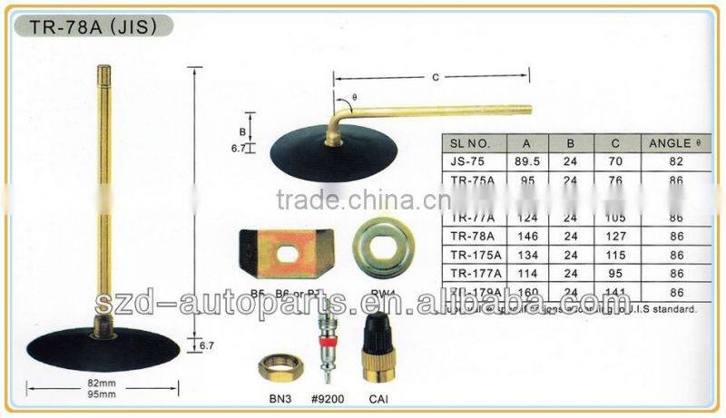 TR78A Rubber Based Tube Valves for Truck and Bus