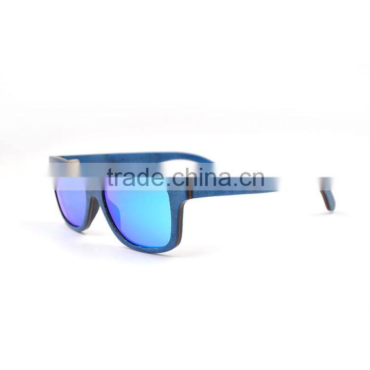 blue lens wooden fishing eyewear colorful wooden sunglasses for women