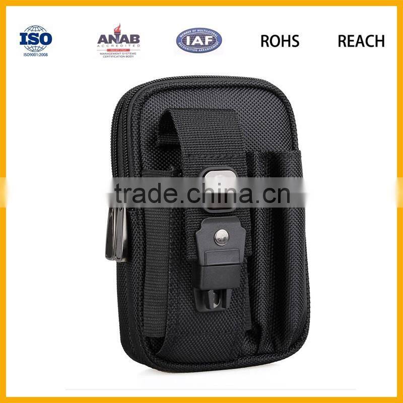 High Quality Cheap 300D Men Cycling Sport Waist Bag with Hasp Mobile Phone pocket