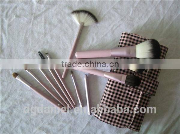 Wholesale 11pcs Long blue ferrule Cosmetic makeup brushes,Two tone Makeup brush set