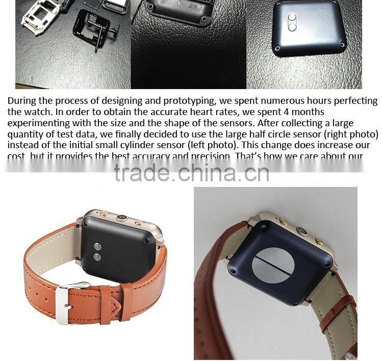 New luxury design bluetooth smart watch support SIM card and heart rate monitoring for IOS and Android systerm