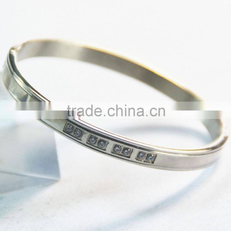 316L stainless steel bangles with diamonds for promotion