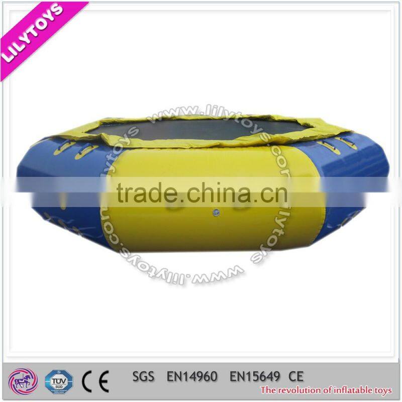 Popular Funny Colorful Big Inflatable Water Trampoline,0.9mm PVC jumpping water trampoline