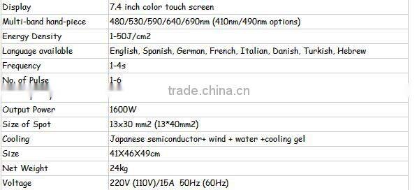 e-light IPL rf machine to remove excess hair /acne/wrinkle