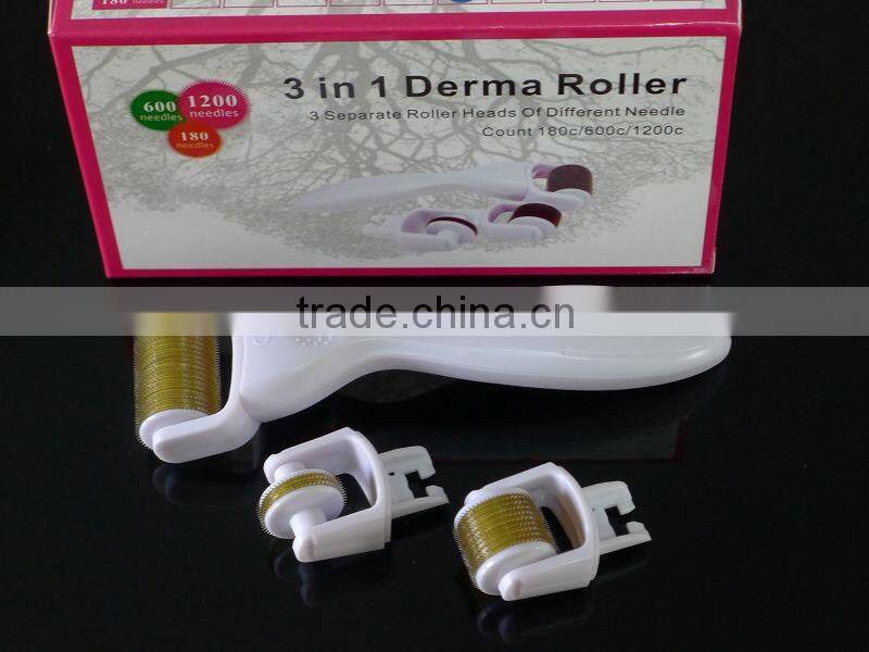 2017 Flagship! Facial beauty care product - micro needling derma roller 3 in 1, dermaroller with needles