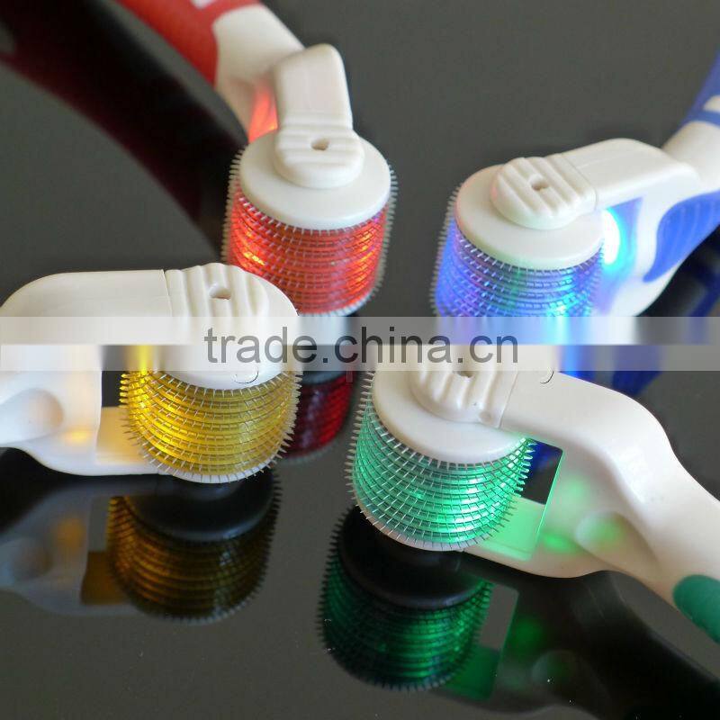 beauty titanium micro needle led derma roller