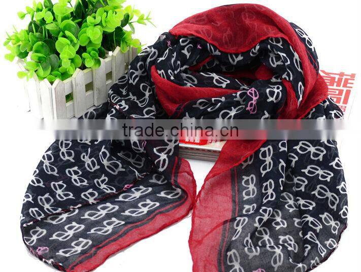 2014 New Spring Fashion Design Women Ladies Extra Long Glasses Print Scarf Shawl Wrap Wholesale