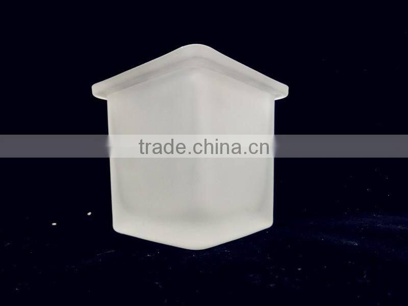 candle holder /clear glass frosted wax storage empty jar