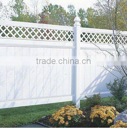 White PVC Privacy Garden Fence with Lattice