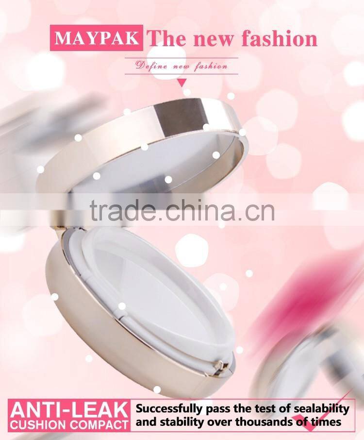 Fashionable Shiny Gold jar for air cushion BB CC new makeup round airless powder jar