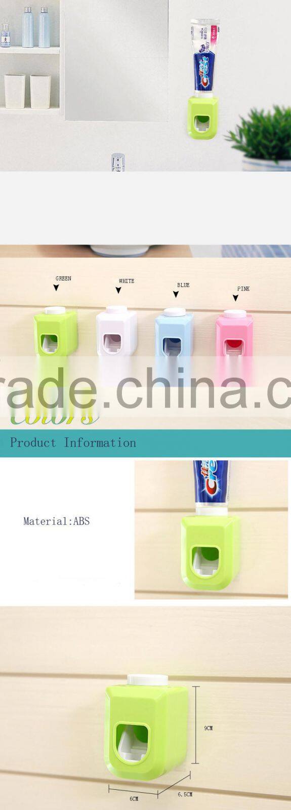 Hot sale ABS Self-Adhesive Sticky Automatic Toothpaste Dispenser Wall Mount Stand
