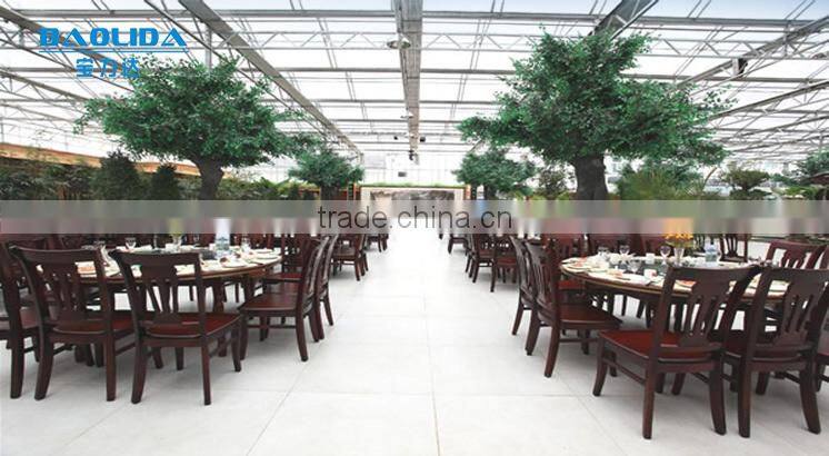 Horticulture Construction High Glass Covered Commercial Greenhouse For Entertainment